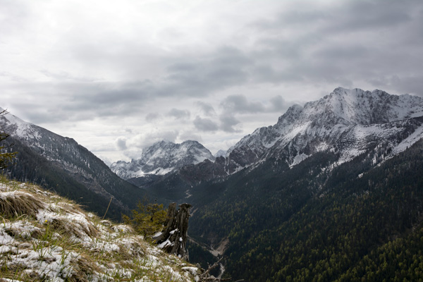 Mountains in grey